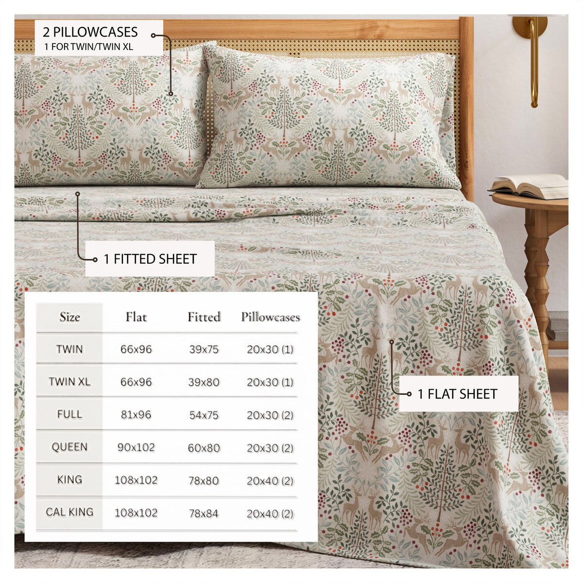 Turkish Cotton Flannel Sheet Set - Elevated Holiday, photo 41 of 48