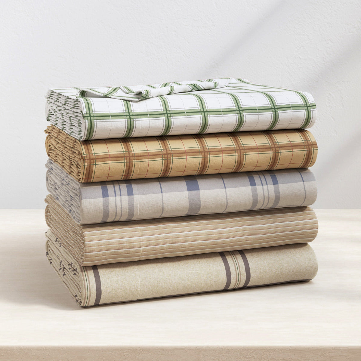Turkish Cotton Flannel Sheet Set - Plaid & Stripe Collection, photo 24 of 30
