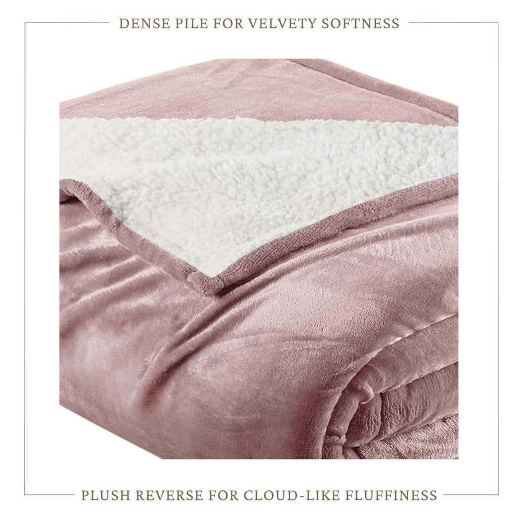 Velvet Plush Sherpa Bed Blanket - Sherpa Fleece, photo 15 of 69