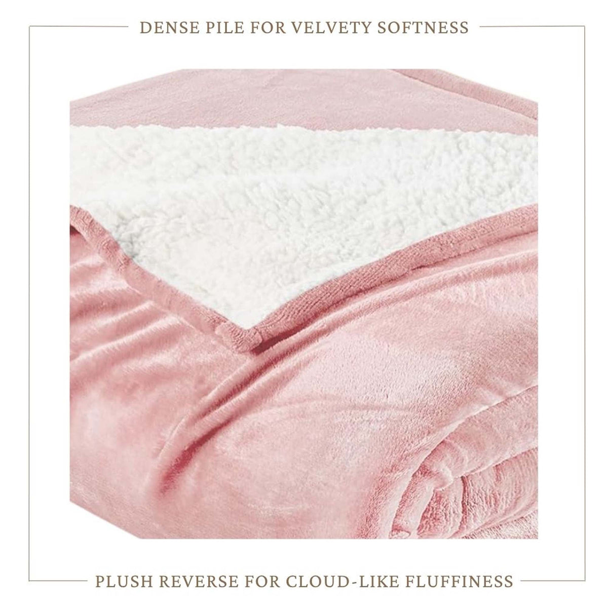 Velvet Plush Sherpa Bed Blanket - Sherpa Fleece, photo 20 of 69