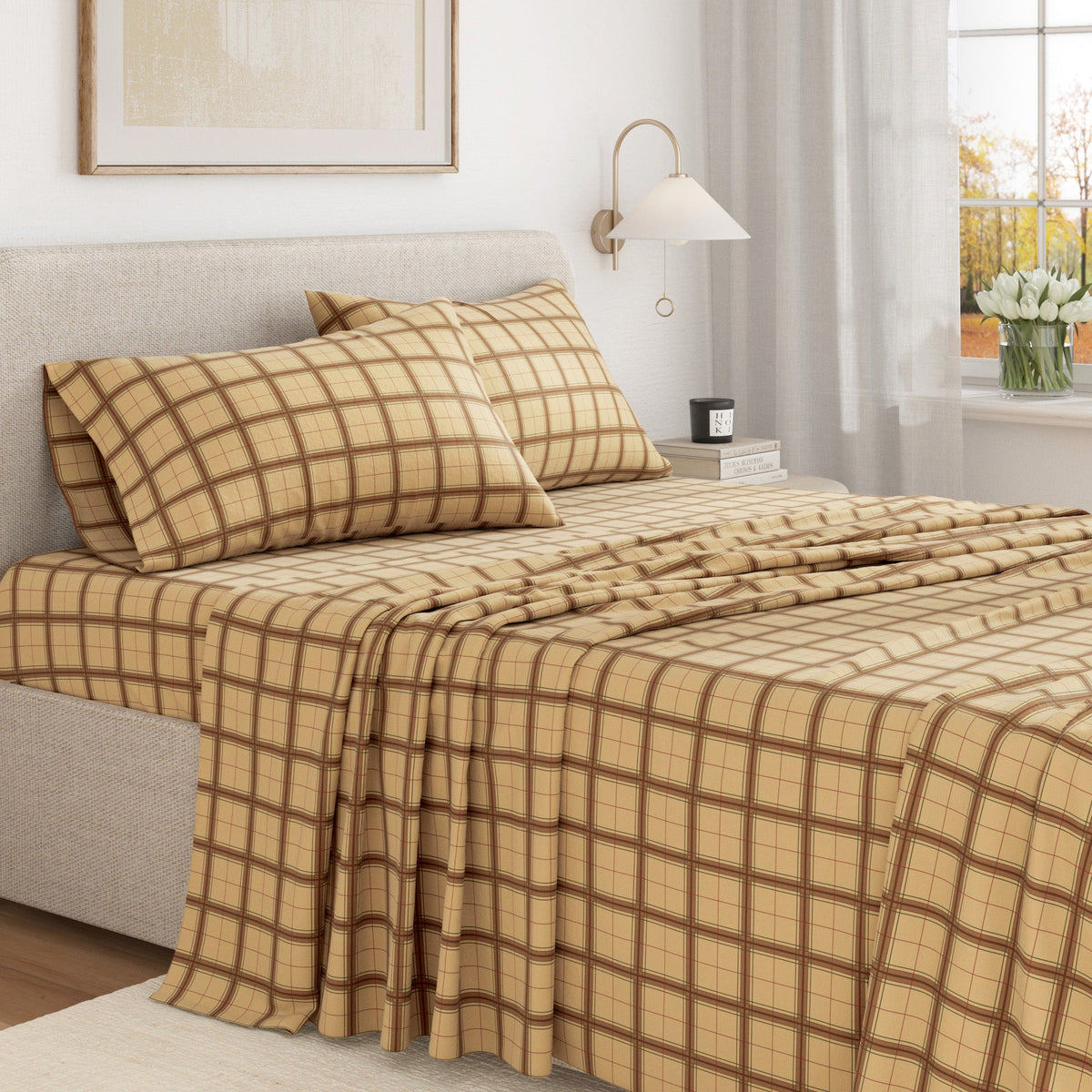 Turkish Cotton Flannel Sheet Set - Plaid & Stripe Collection, photo 23 of 30
