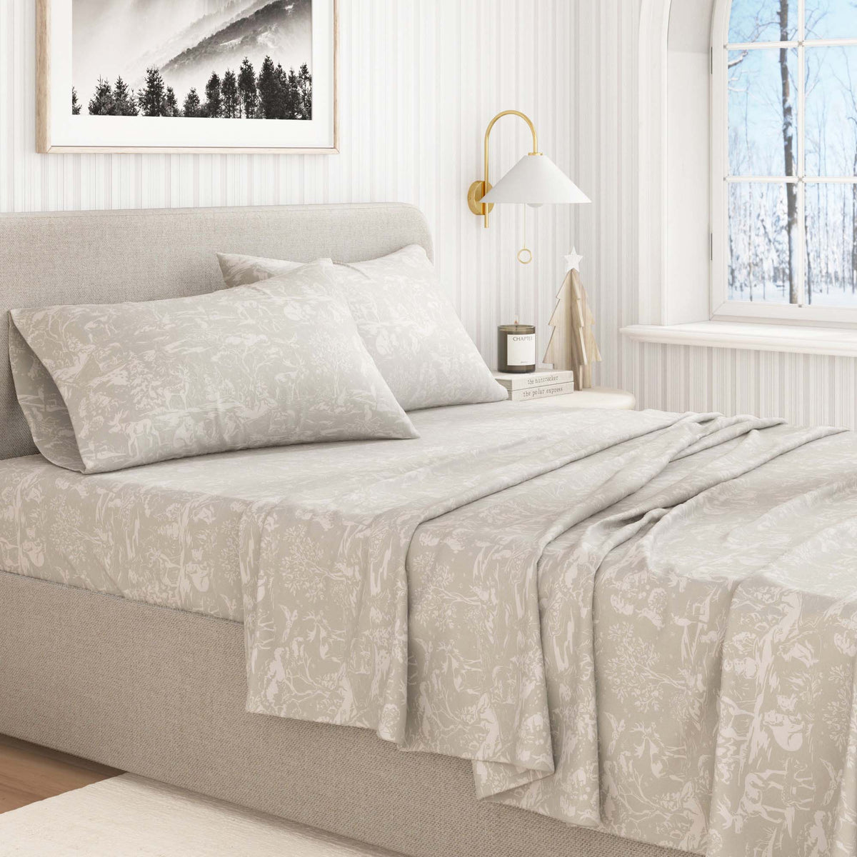 Turkish Cotton Flannel Sheet Set - Elevated Holiday, photo 23 of 48