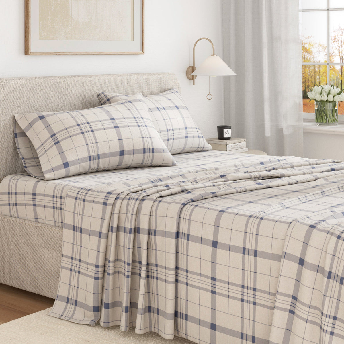 Turkish Cotton Flannel Sheet Set - Plaid & Stripe Collection, photo 5 of 30