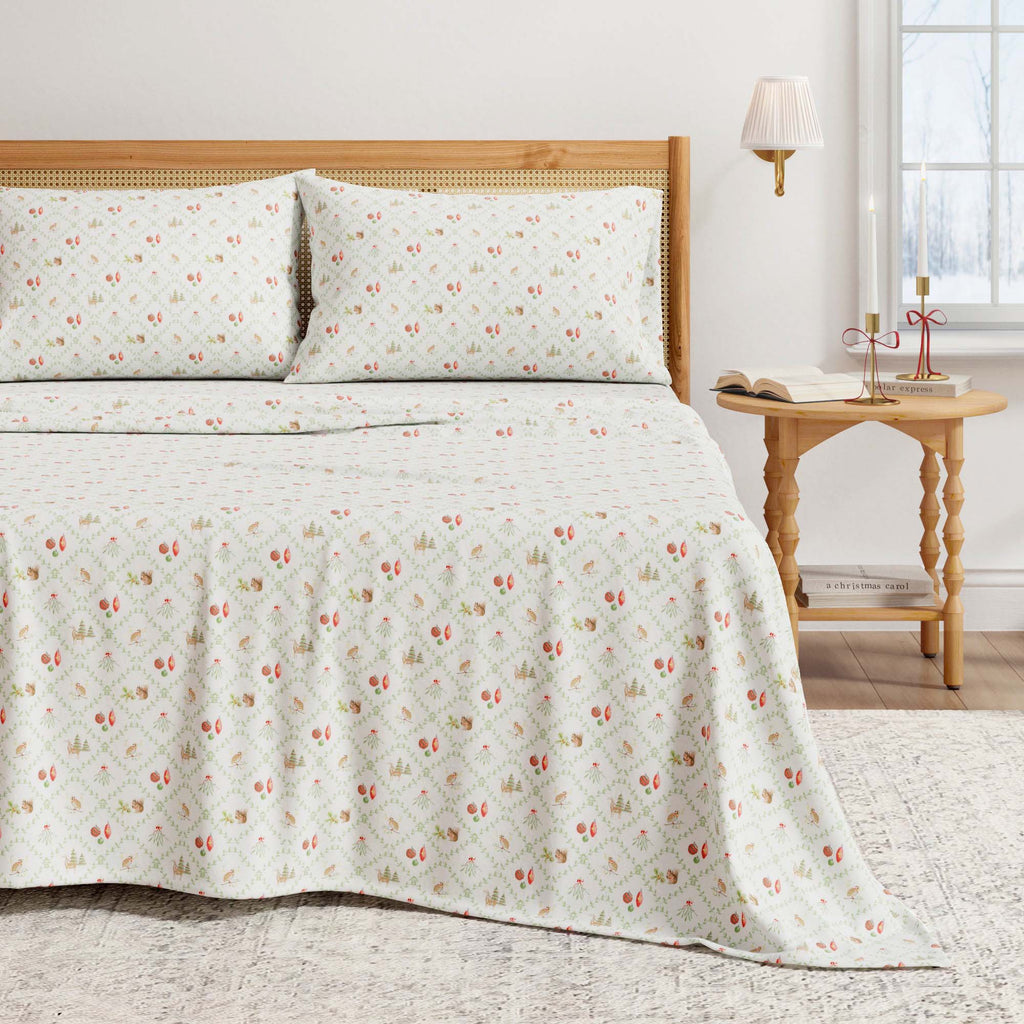 Turkish Cotton Flannel Sheet Set - Elevated Holiday, photo 7 of 48