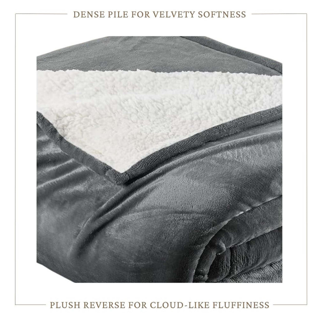 Velvet Plush Sherpa Bed Blanket - Sherpa Fleece, photo 34 of 69