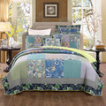 Tache Cotton Bohemian Tropical Calla Lily Quilted Patchwork Bedspread Set, photo 7 of 7