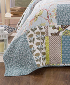 Tache 2-3 Piece Cotton Sky Breeze Pastel Blue Patchwork Quilt Set, photo 3 of 7