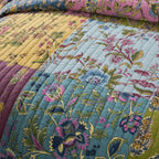 Tache Cotton Bohemian Carnival Garden Quilted Patchwork Bedspread Set, photo 2 of 7