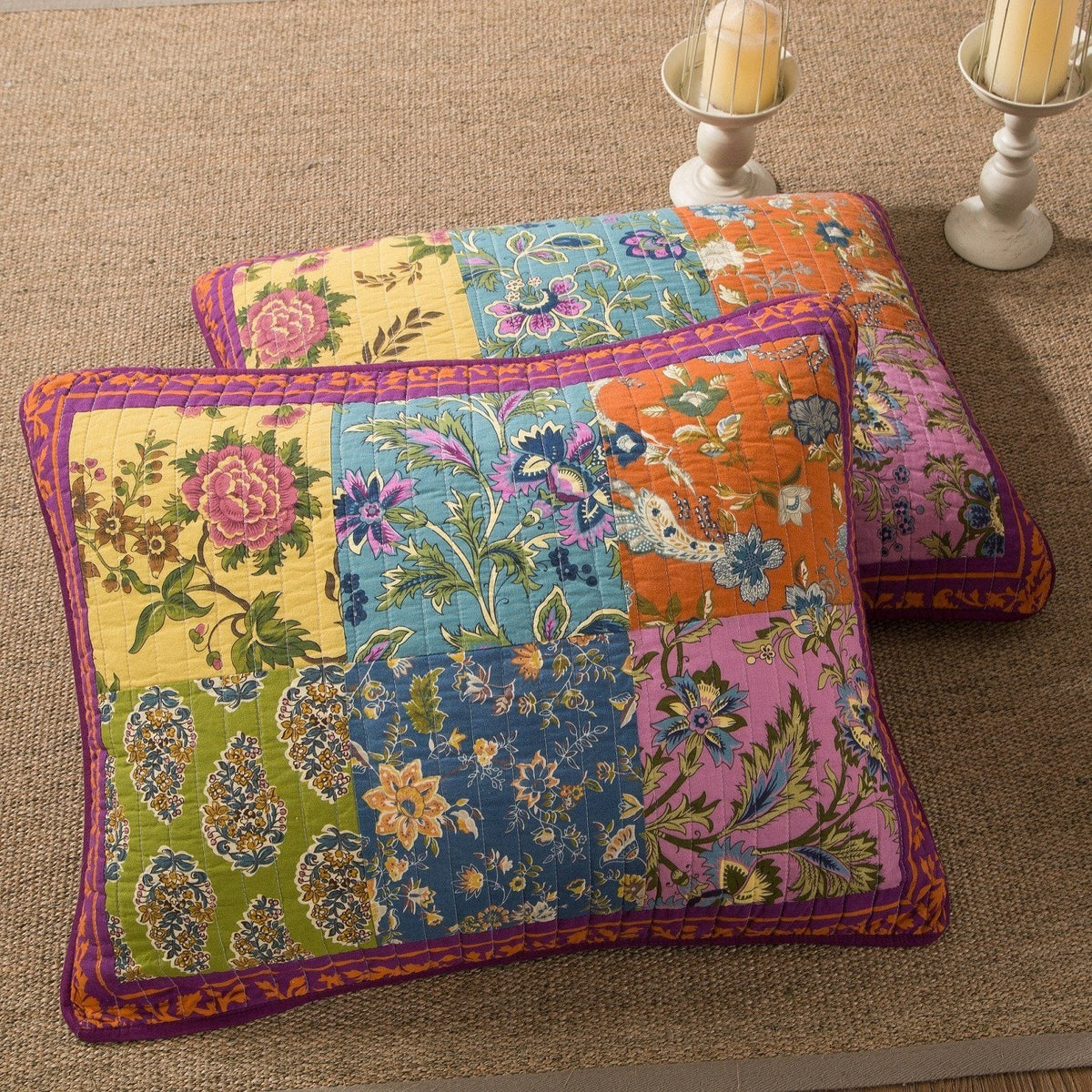 Tache Cotton Bohemian Carnival Garden Quilted Patchwork Bedspread Set, photo 6 of 7