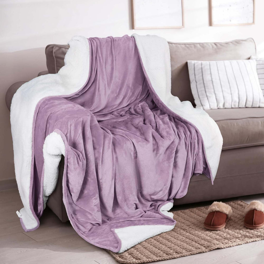 Velvet Plush Sherpa Bed Blanket - Sherpa Fleece, photo 56 of 69