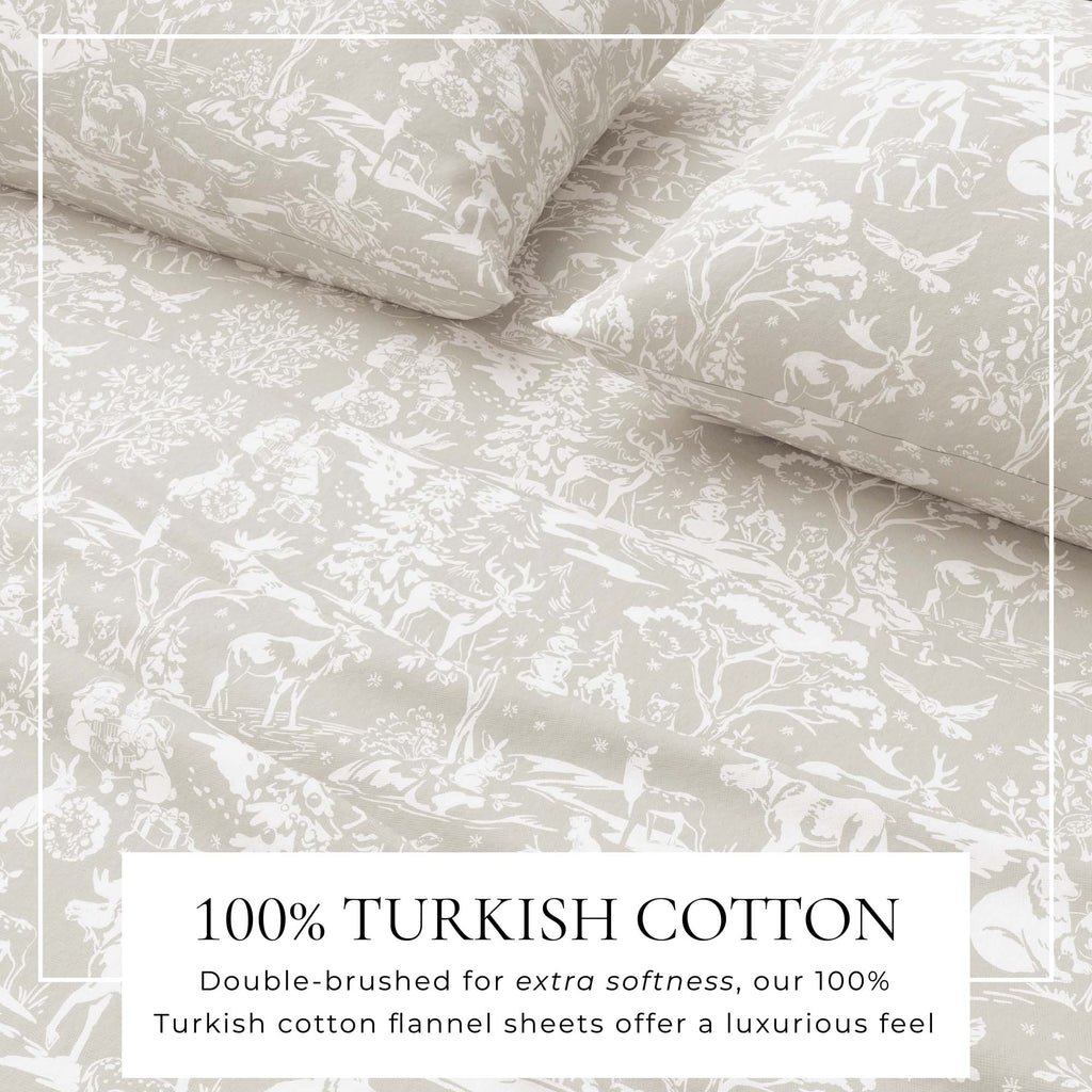 Turkish Cotton Flannel Sheet Set - Elevated Holiday, photo 20 of 48