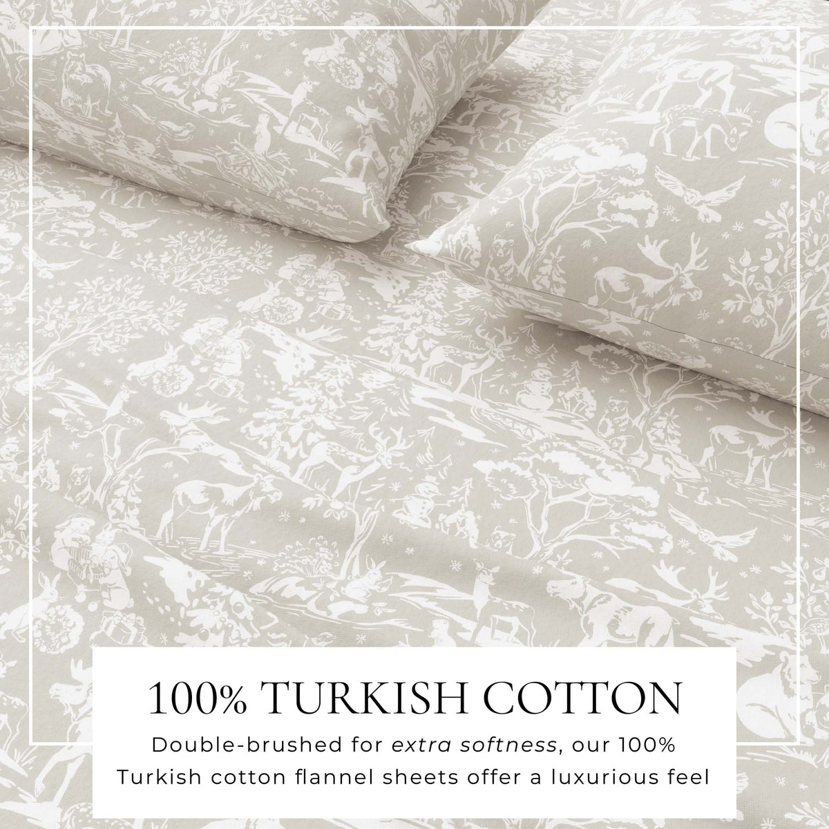 Turkish Cotton Flannel Sheet Set - Elevated Holiday, photo 20 of 48
