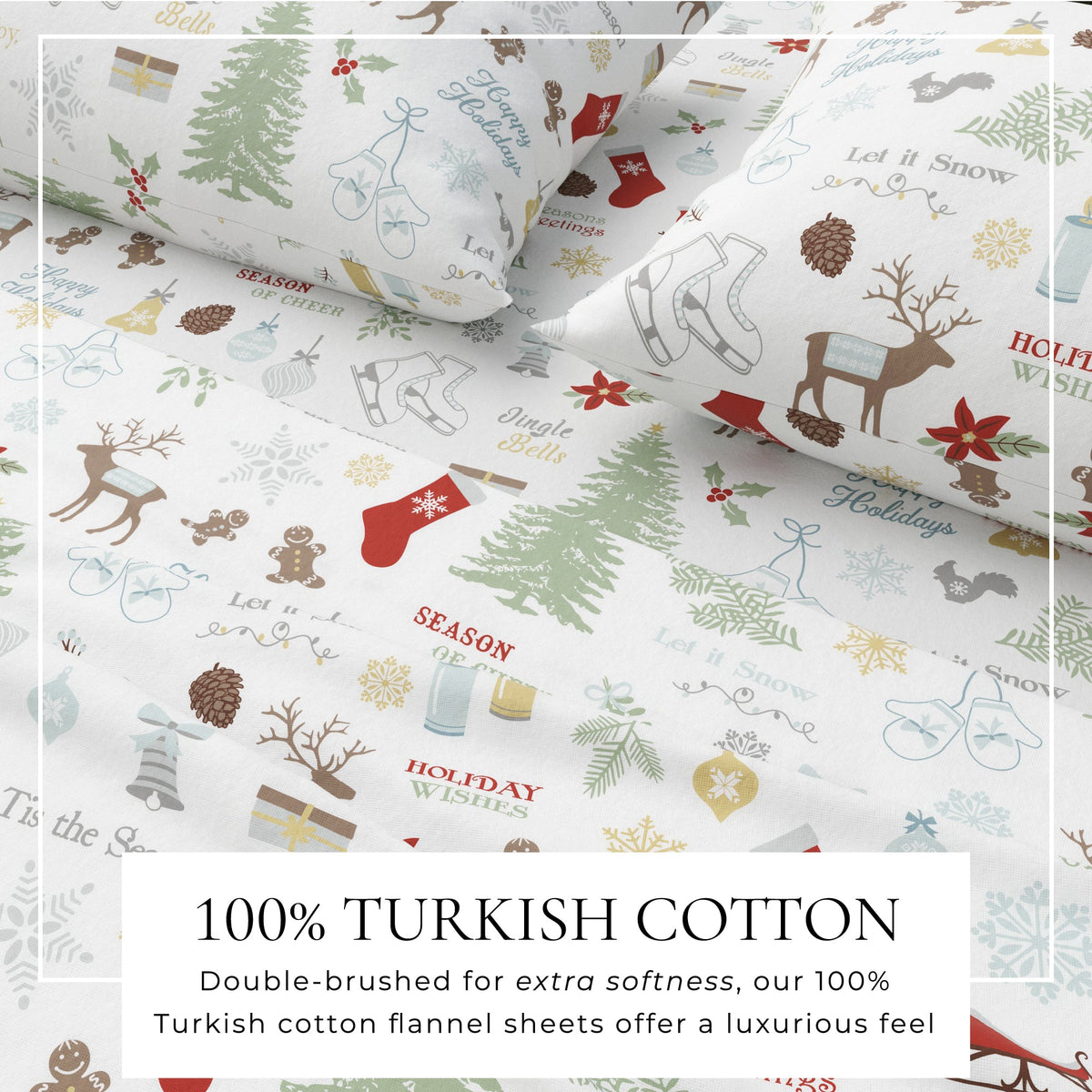 Turkish Cotton Christmas Flannel Sheet Set - Whittaker, photo 19 of 69