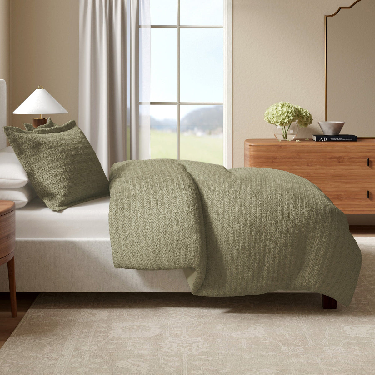100% Cotton Honeycomb Waffle Duvet Set - Mattea, photo 31 of 42