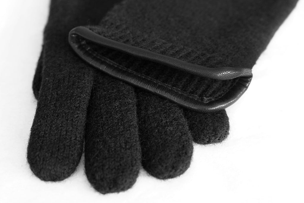 tittimitti® 100% Virgin Wool Unisex Gloves with Genuine Leather Trim, photo 3 of 7