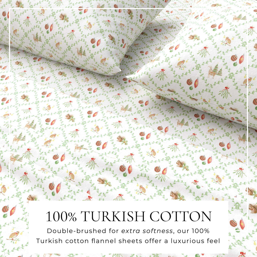 Turkish Cotton Flannel Sheet Set - Elevated Holiday, photo 8 of 48