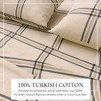 Turkish Cotton Flannel Sheet Set - Plaid & Stripe Collection, photo 8 of 30