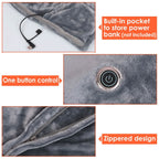 USB Heated Blanket Poncho Shawl Wrap Throw with Zipper, photo 9 of 12