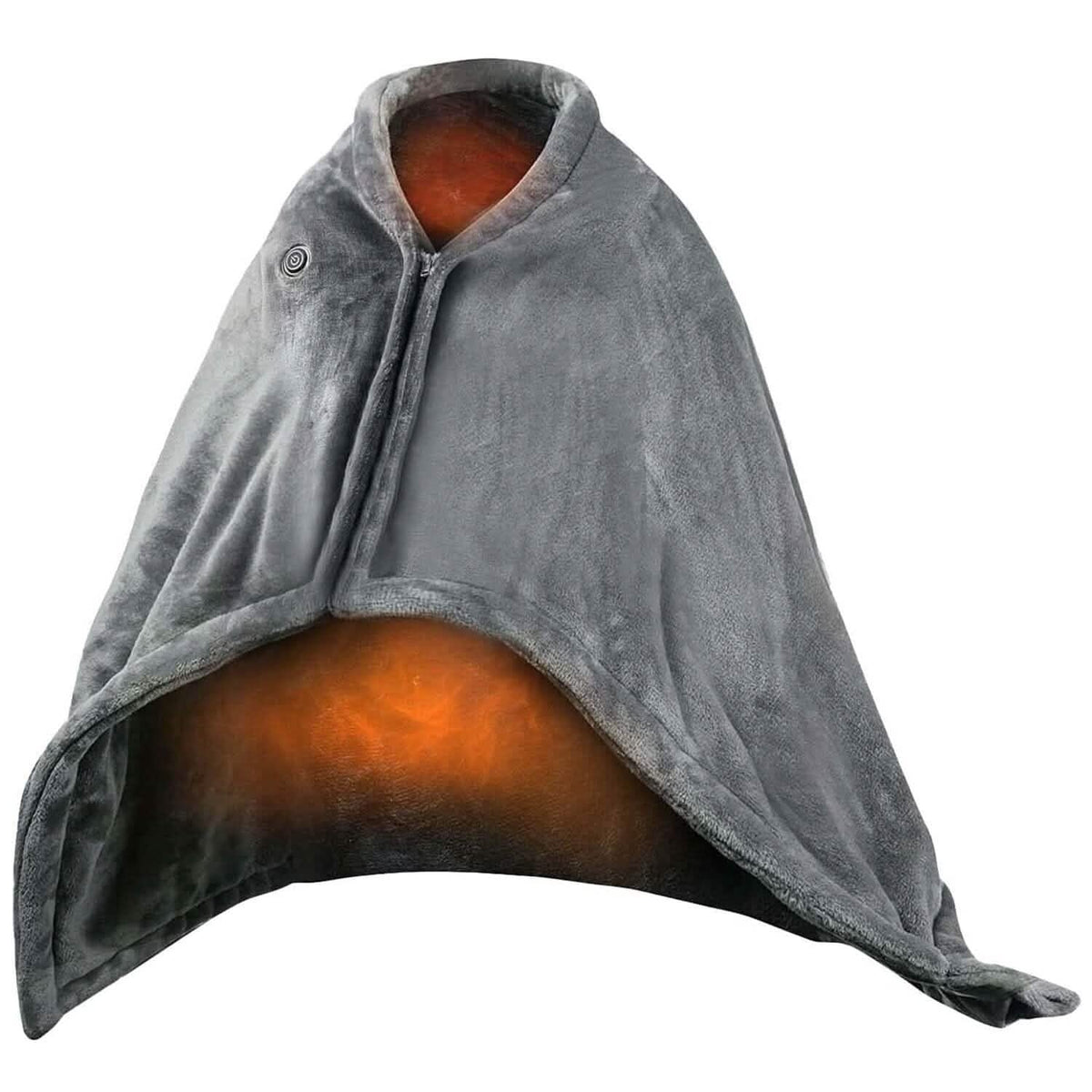 USB Heated Blanket Poncho Shawl Wrap Throw with Zipper, photo 3 of 12