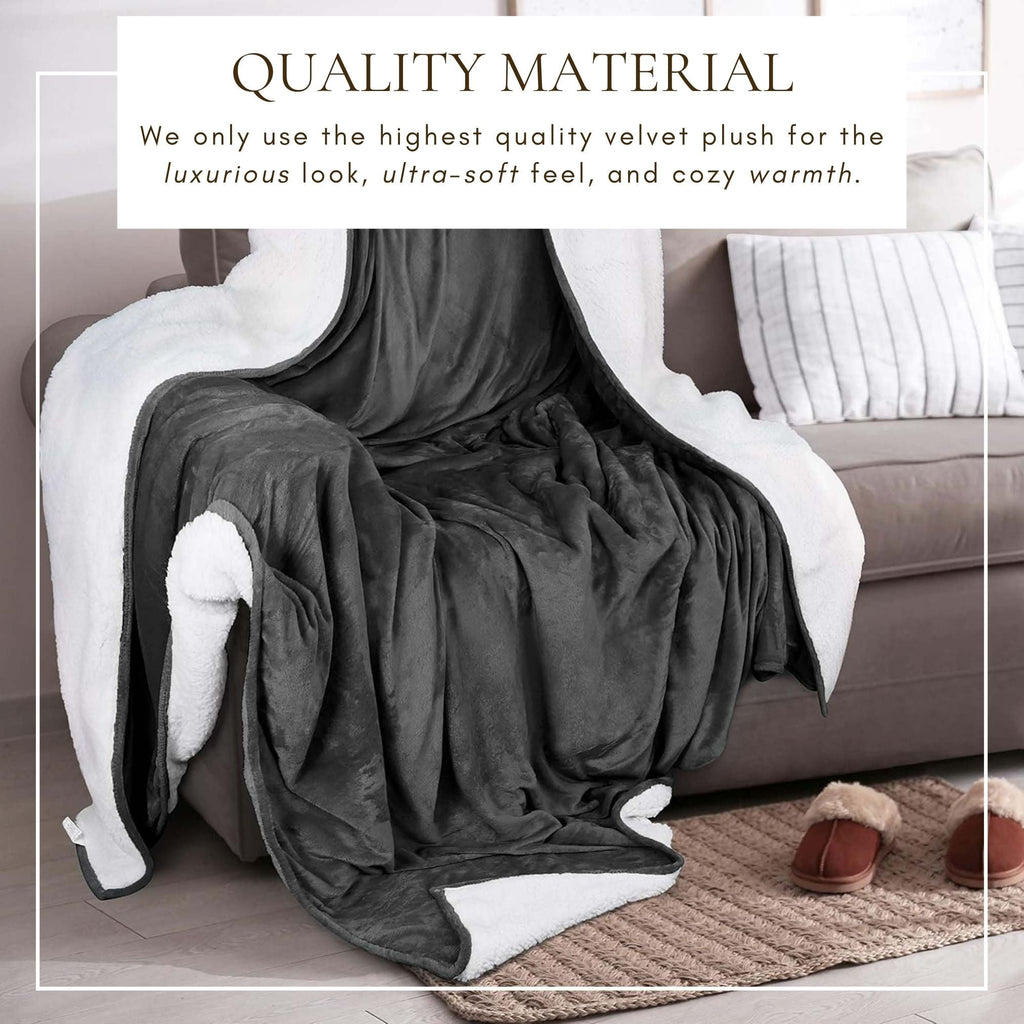 Velvet Plush Sherpa Bed Blanket - Sherpa Fleece, photo 31 of 69