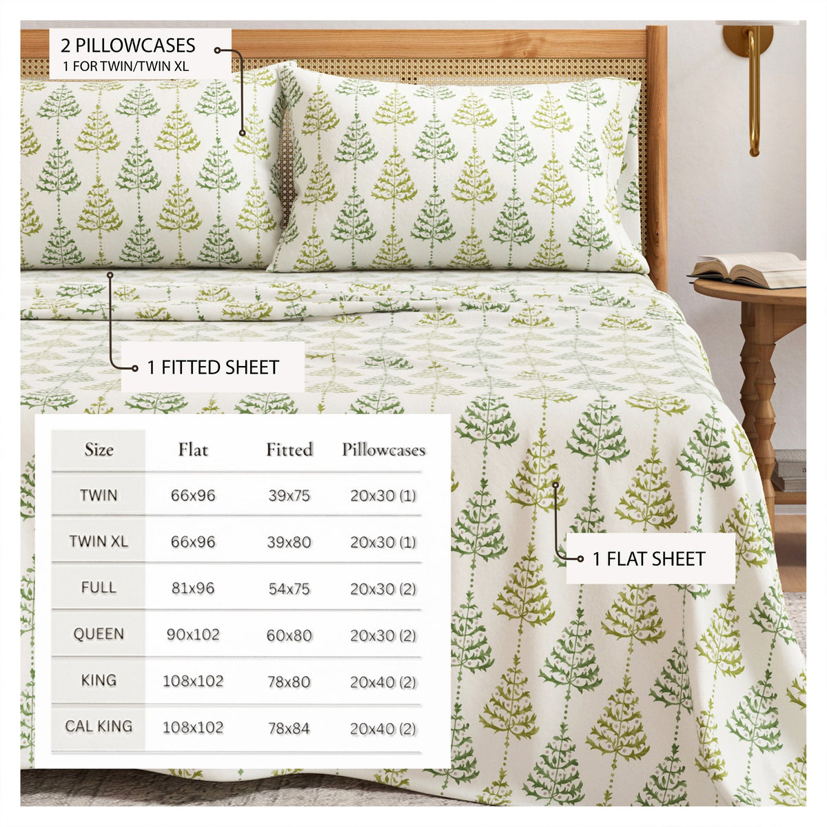 Turkish Cotton Flannel Sheet Set - Elevated Holiday, photo 29 of 48