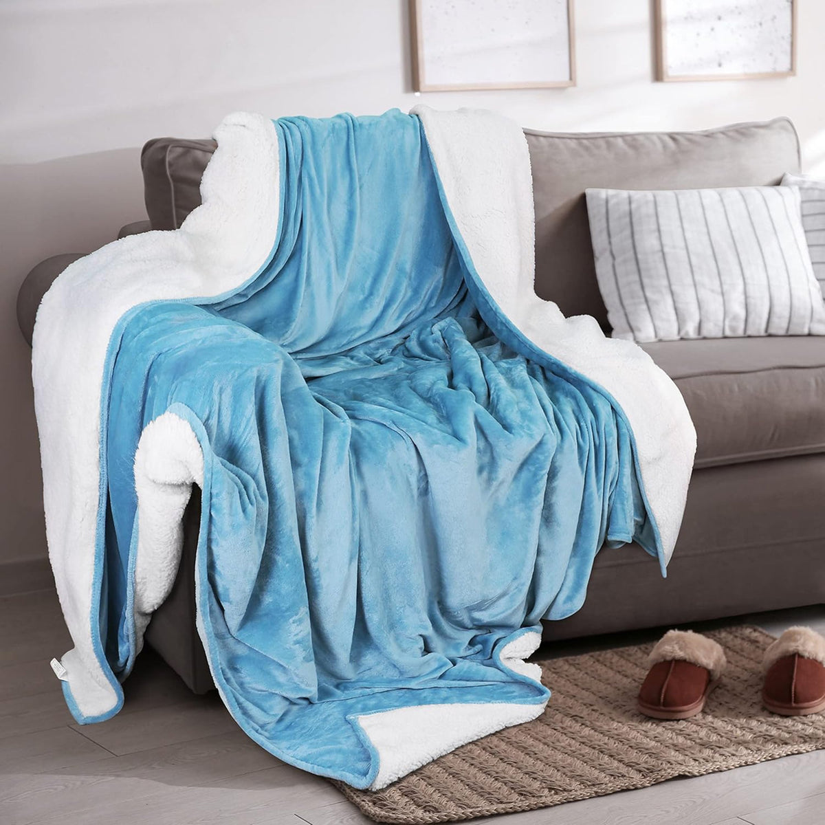 Velvet Plush Sherpa Bed Blanket - Sherpa Fleece, photo 22 of 69