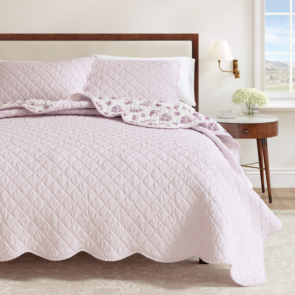 Floral Print & Scalloped Edge Cotton Quilt Set - Sandie, photo 6 of 12
