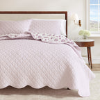 Floral Print & Scalloped Edge Cotton Quilt Set - Sandie, photo 6 of 12