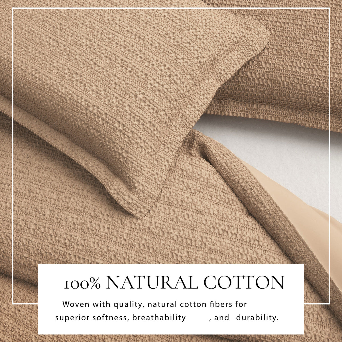 100% Cotton Honeycomb Waffle Duvet Set - Mattea, photo 14 of 42