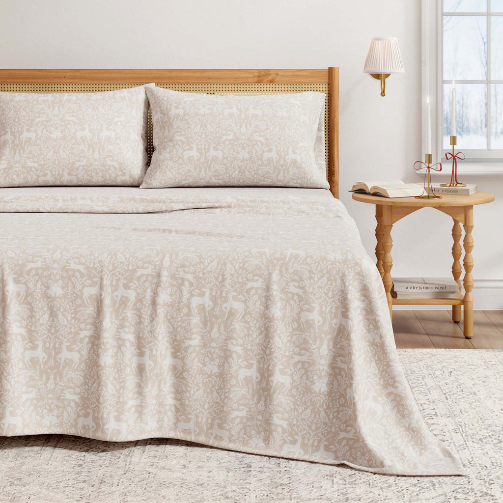 Turkish Cotton Flannel Sheet Set - Elevated Holiday, photo 13 of 48