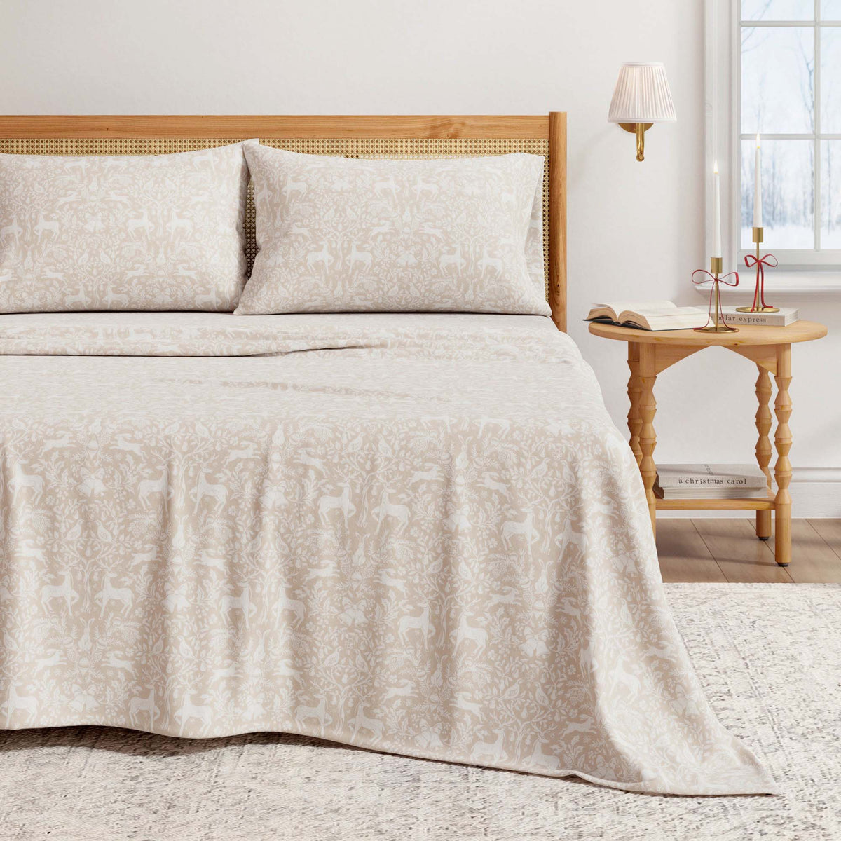 Turkish Cotton Flannel Sheet Set - Elevated Holiday, photo 13 of 48