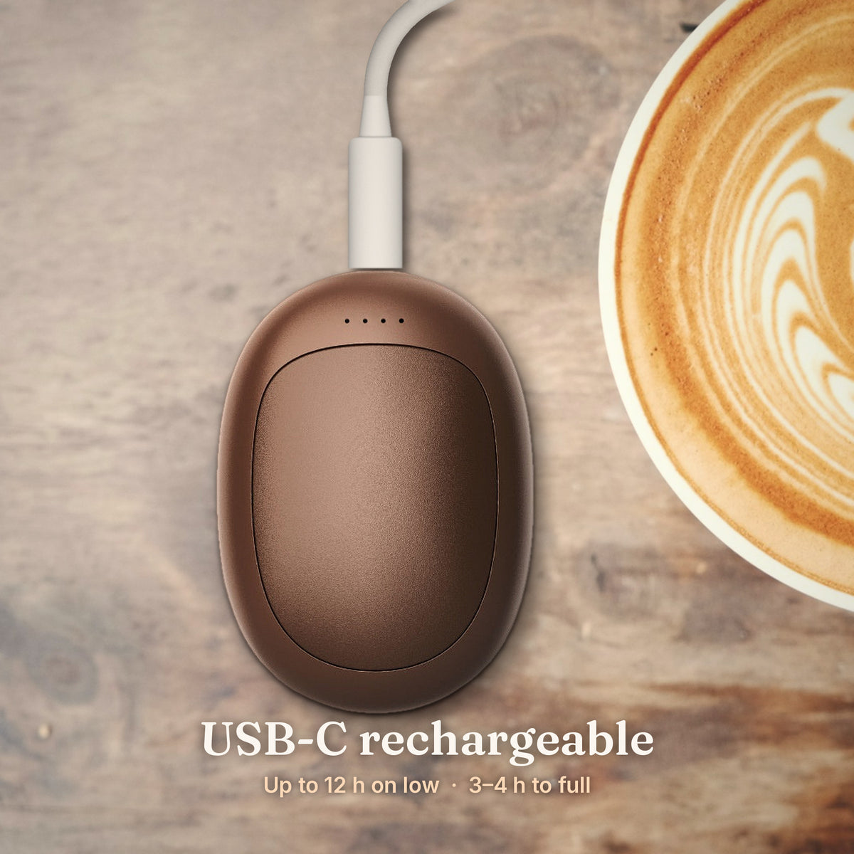 USB-C rechargeable – up to 12 hours on low