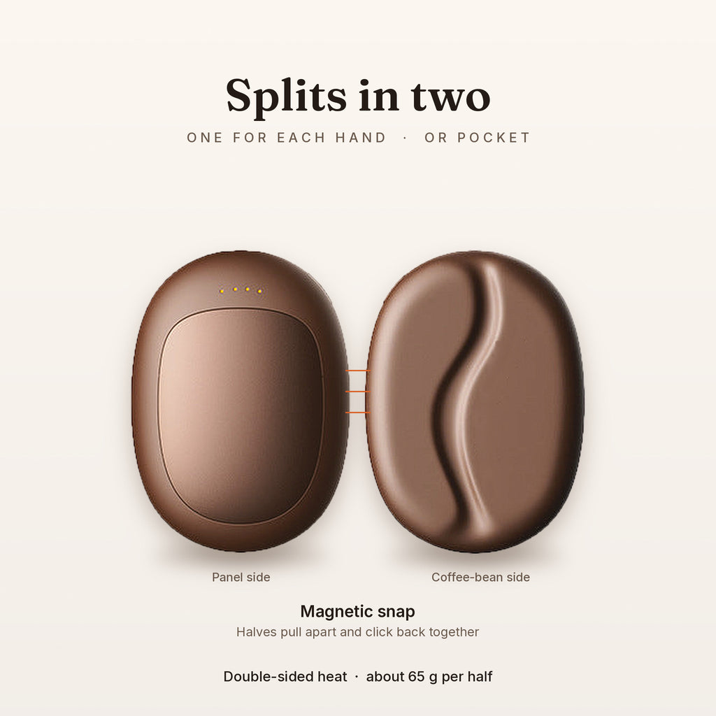 Splits in two – one for each hand or pocket