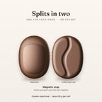 Splits in two – one for each hand or pocket