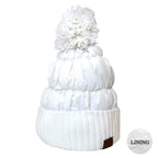 Women's Winter Cozy Puffer Knit Pom Glossy Beanie Hat, photo 4 of 10