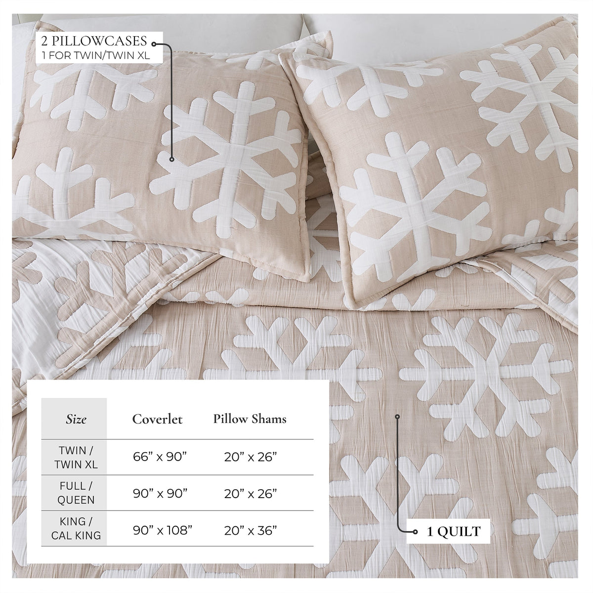 Matelassé Snowflake Quilt Set - Nino Collection, photo 24 of 24