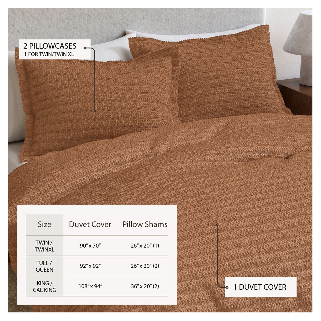 100% Cotton Honeycomb Waffle Duvet Set - Mattea, photo 21 of 42
