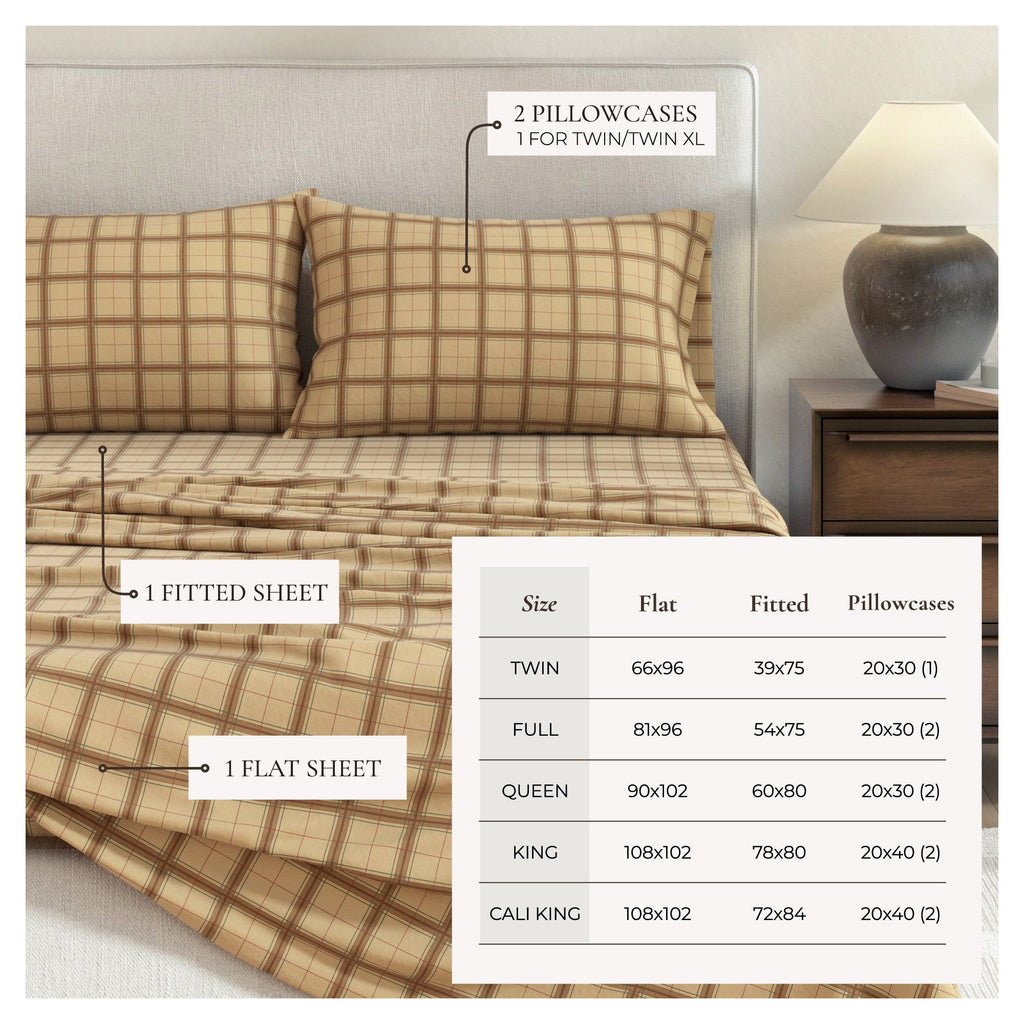 Turkish Cotton Flannel Sheet Set - Plaid & Stripe Collection, photo 21 of 30