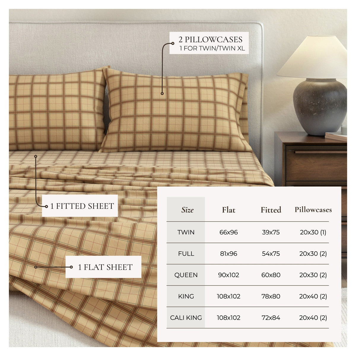 Turkish Cotton Flannel Sheet Set - Plaid & Stripe Collection, photo 21 of 30