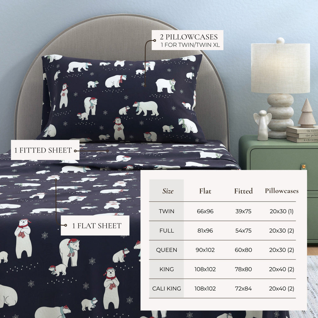 Turkish Cotton Christmas Flannel Sheet Set - Whittaker, photo 3 of 69