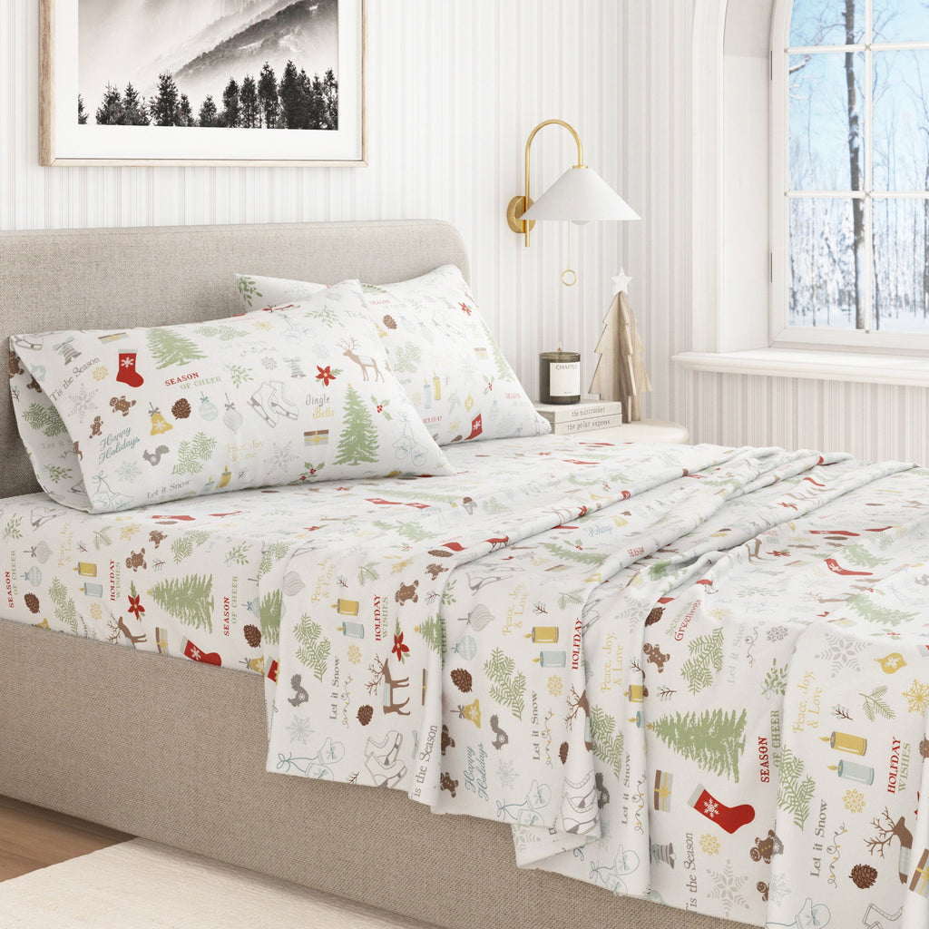 Turkish Cotton Christmas Flannel Sheet Set - Whittaker, photo 22 of 69