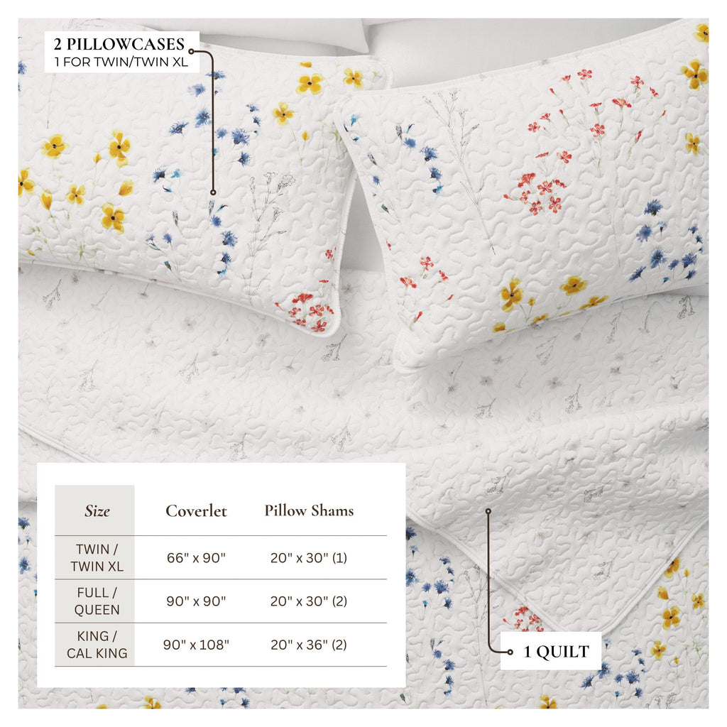 Wildflower Floral Quilt Set - Marianne Collection, photo 2 of 6