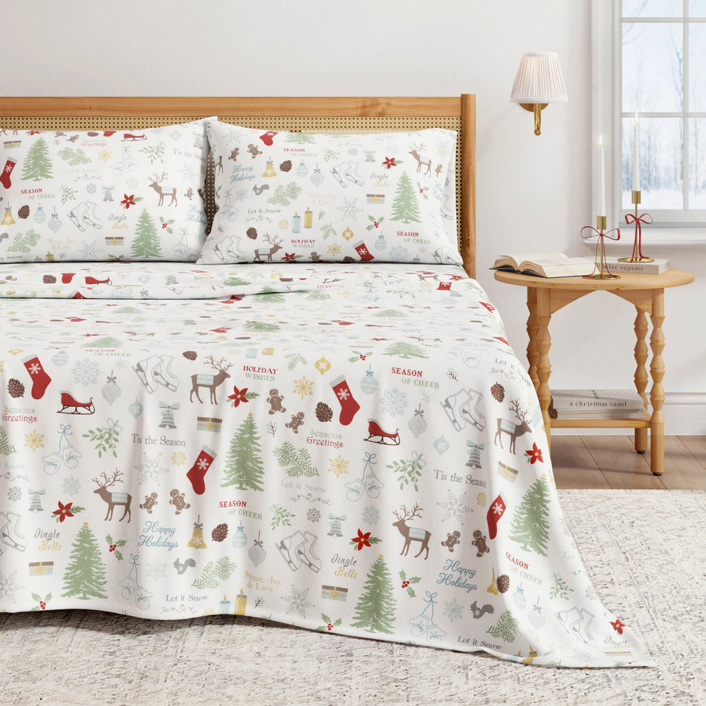 Turkish Cotton Christmas Flannel Sheet Set - Whittaker, photo 18 of 69