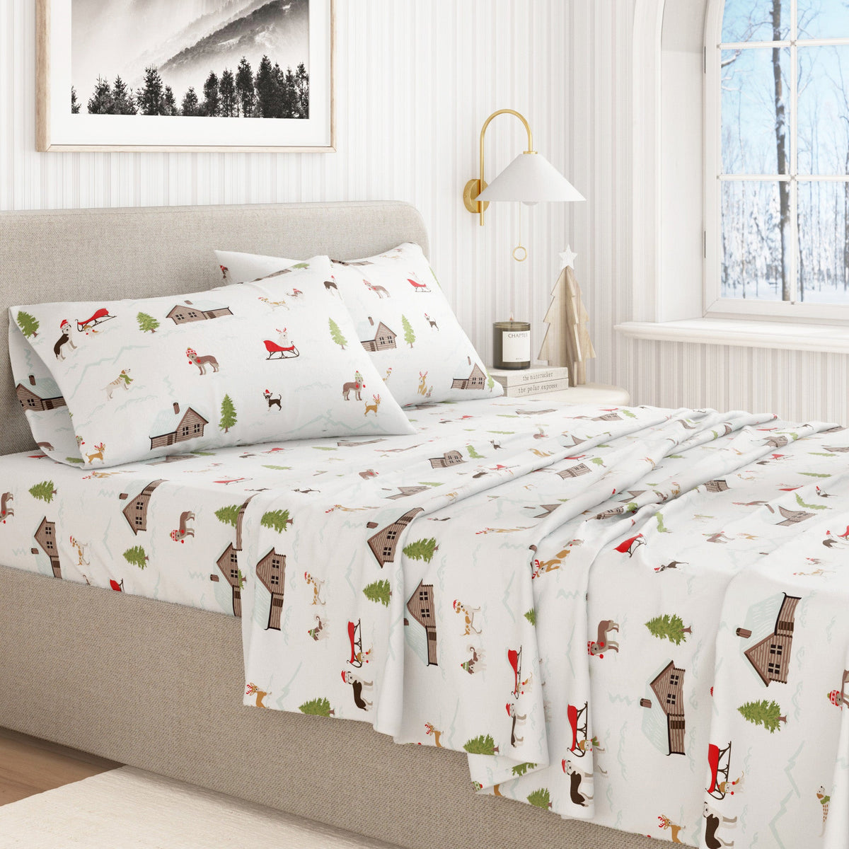 Turkish Cotton Christmas Flannel Sheet - Whittaker, photo 5 of 99