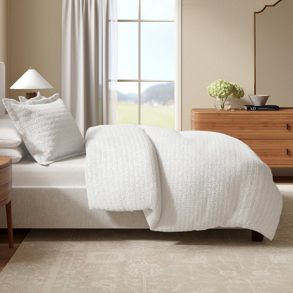 100% Cotton Honeycomb Waffle Duvet Set - Mattea Collection