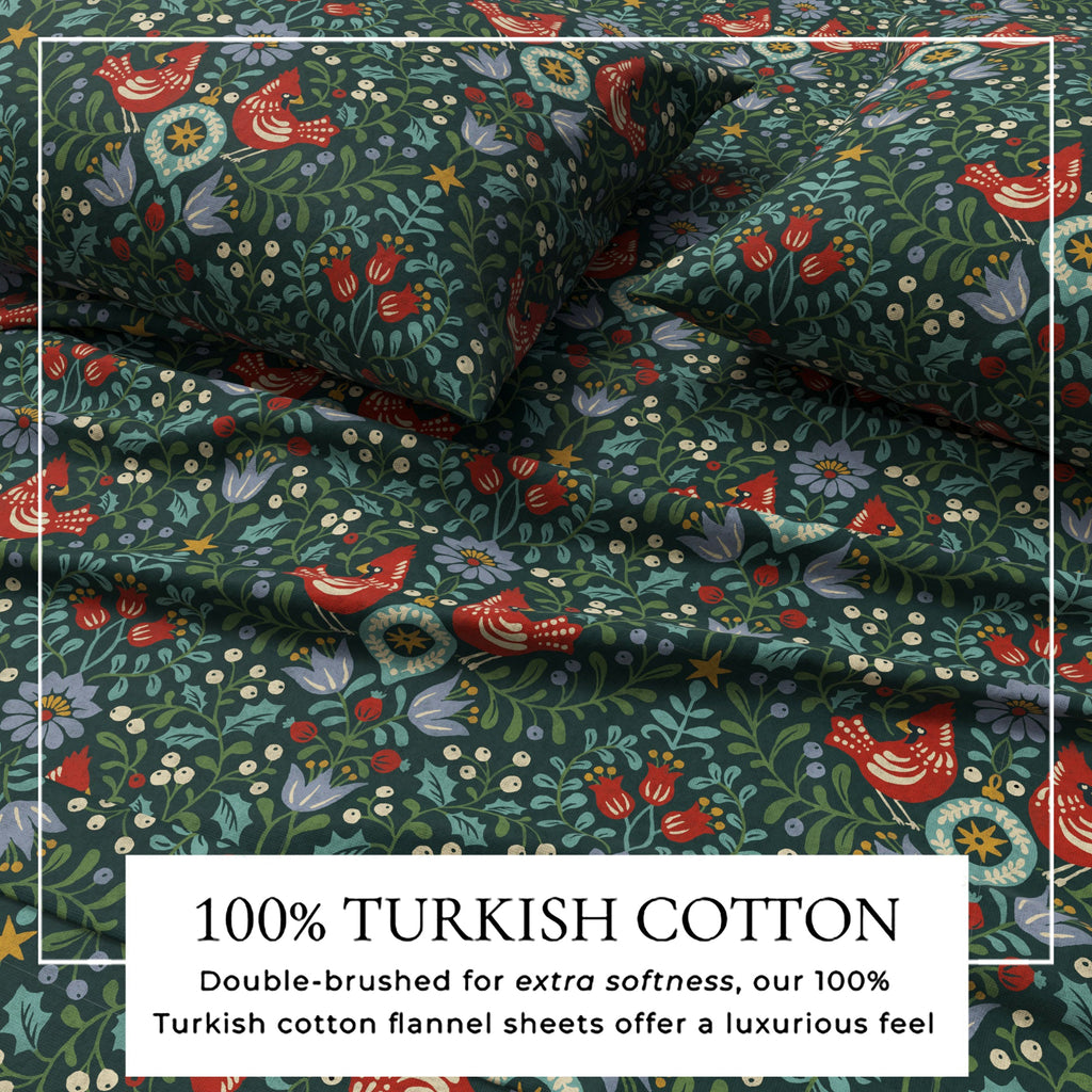 Turkish Cotton Flannel Sheet Set - Elevated Holiday, photo 36 of 48