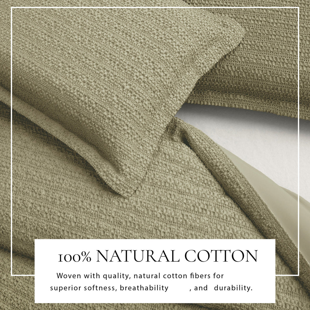 100% Cotton Honeycomb Waffle Duvet Set - Mattea, photo 32 of 42
