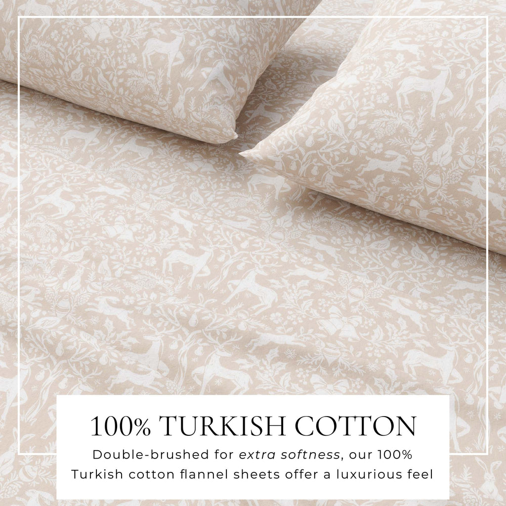 Turkish Cotton Flannel Sheet Set - Elevated Holiday, photo 14 of 48